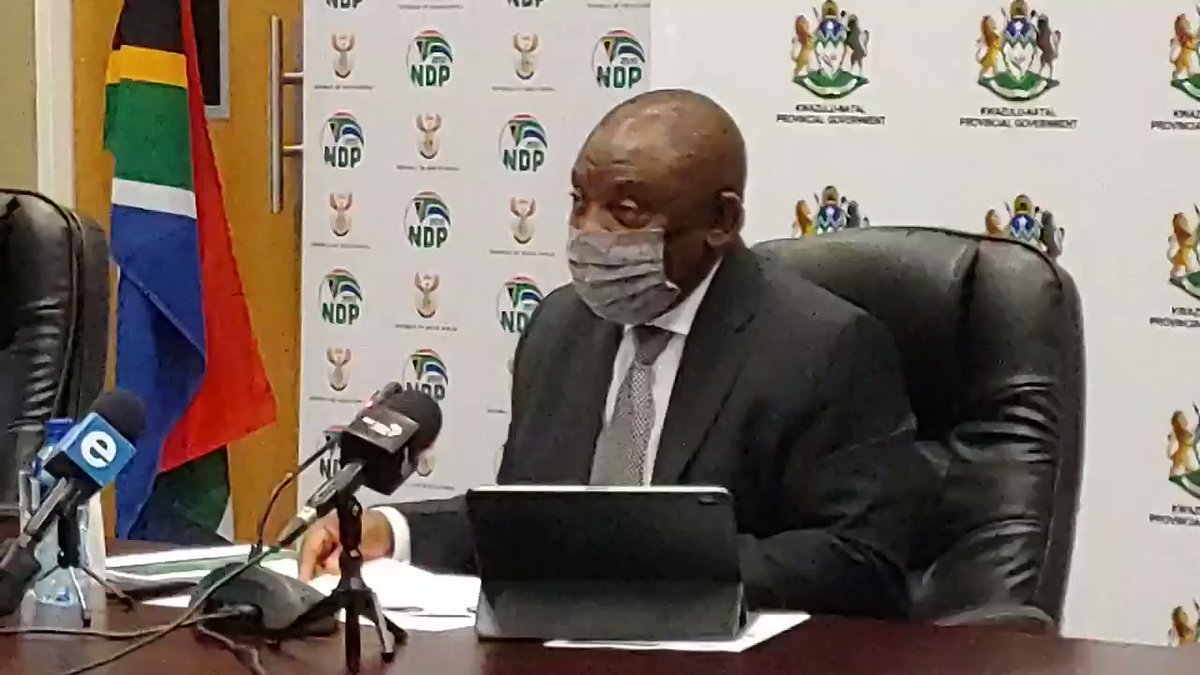 We need to clean up South Africa says @CyrilRamaphosa - he is in KZN inspecting the response to COVID19 